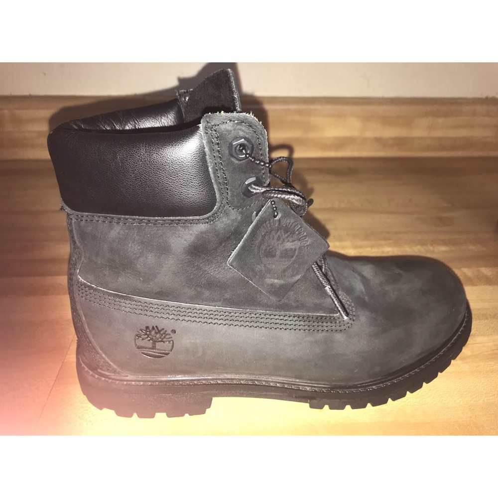 All black Timberland boots